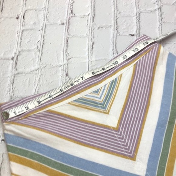 Free People Yours Truly striped linen chevron neutral mini skirt size 4 - Picture 5 of 8